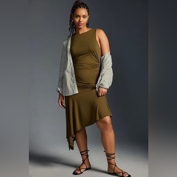 Anthropologie Daily Practice Sleeveless Side-Ruched Dress - Picture 2 of 16